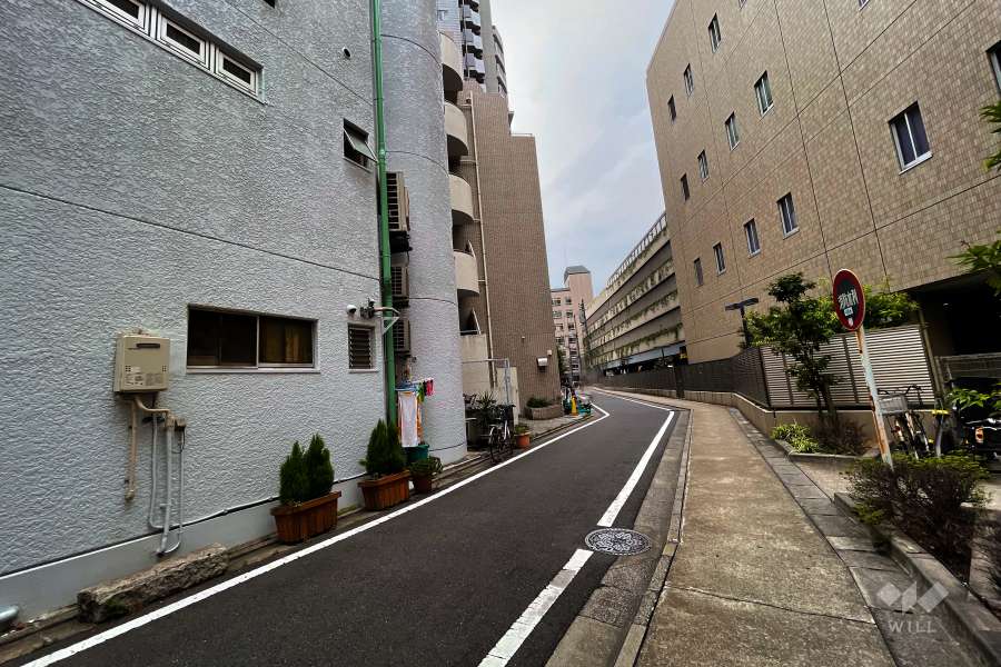 敷地北側の前面道路（東側から）