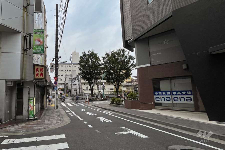 敷地南側の前面道路（西側から）