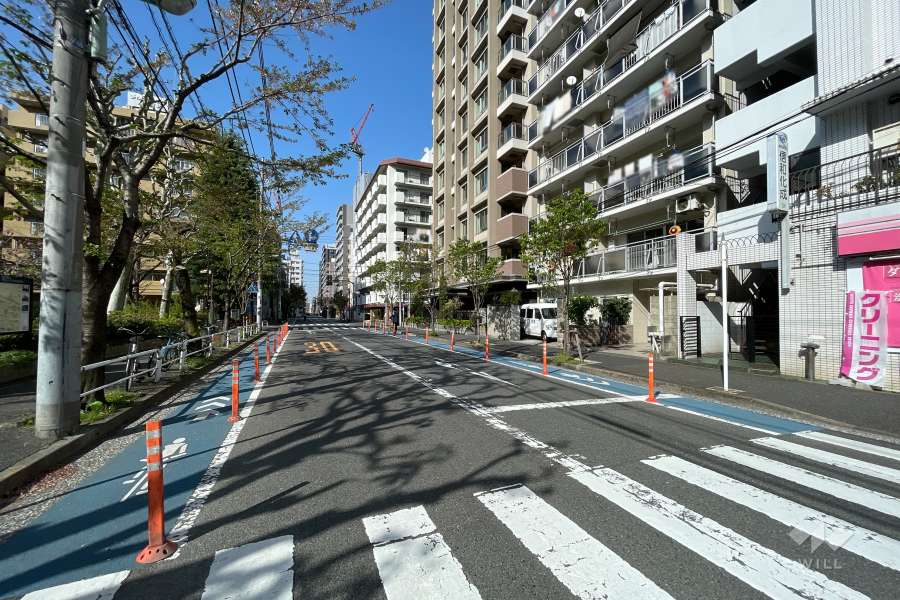 敷地西側の前面道路　