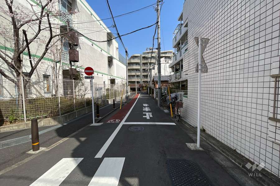 敷地西側の前面道路（南側から）