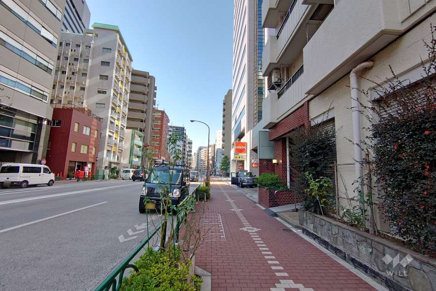 敷地南側の前面道路（東側から）