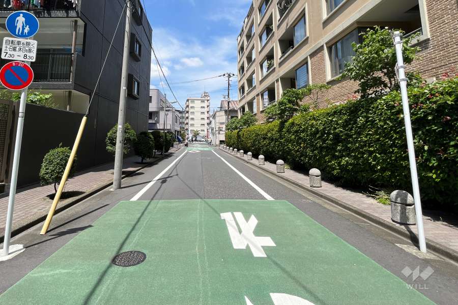 敷地北側の前面道路（東側から）