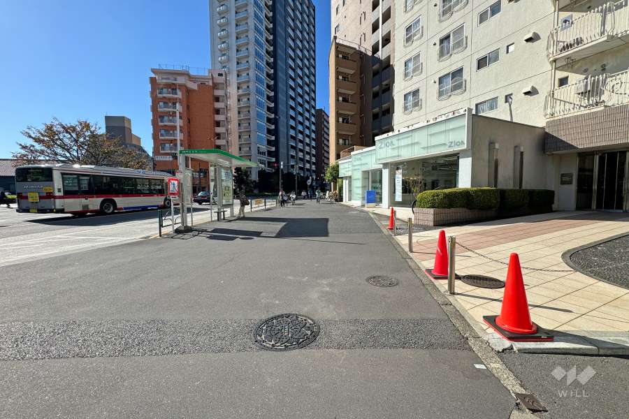 敷地東側の前面道路（北側から）