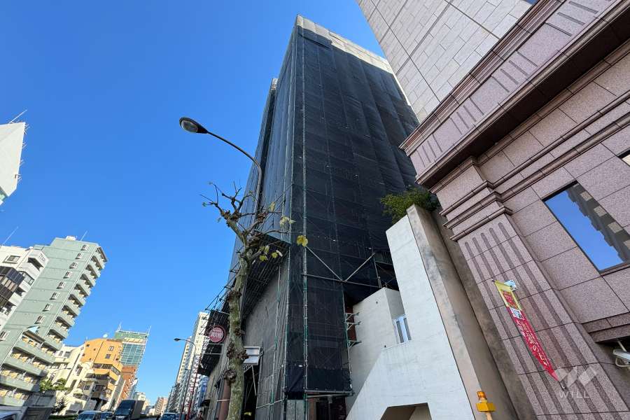 マンション島津山の外観（西側から）