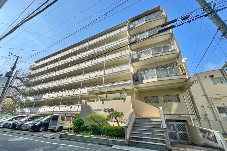 マンション不動前の外観（北西側から）