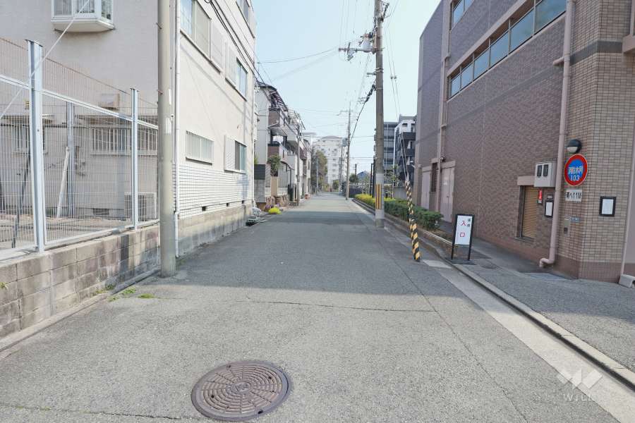 敷地北側の前面道路（西側から）
