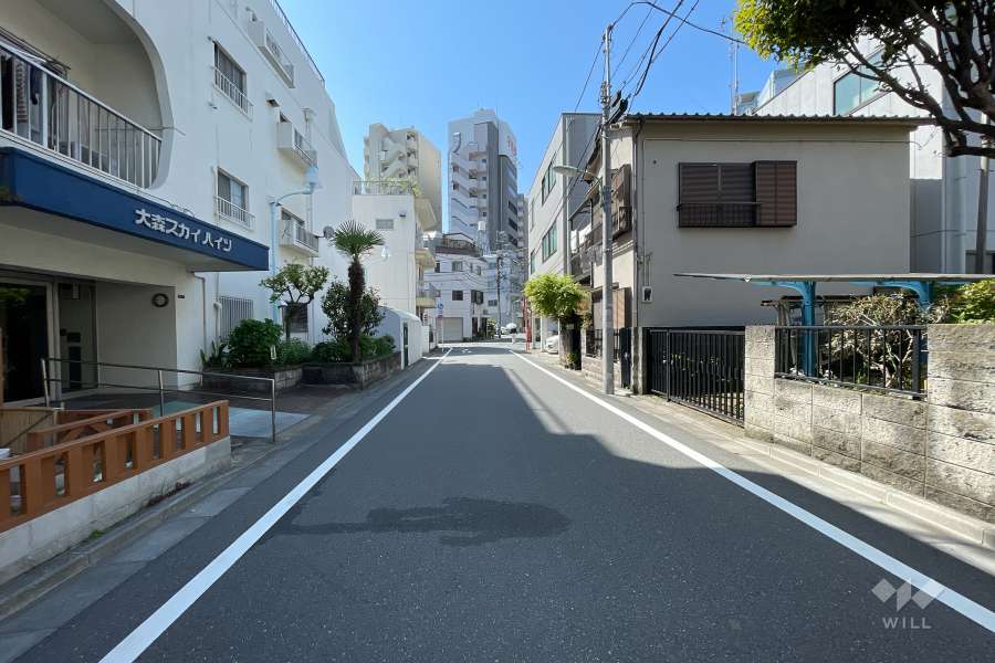 敷地北側の前面道路（東側から）