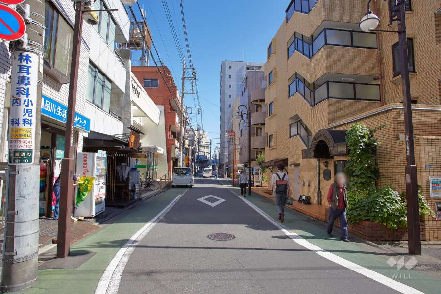 敷地北側の前面道路（西側から）