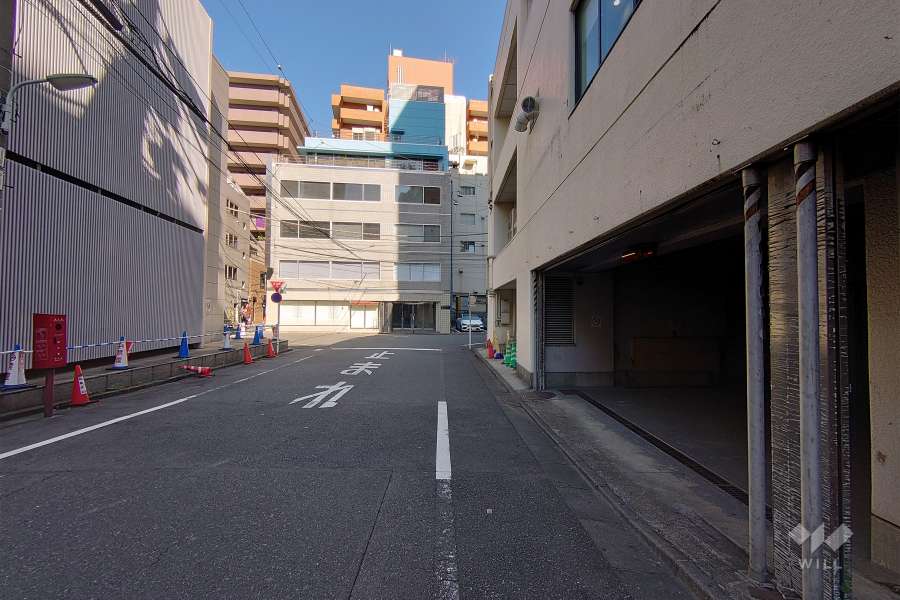 敷地西側の前面道路（南側から）