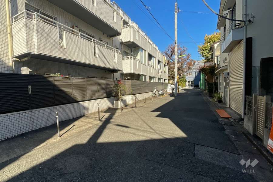 敷地東側の前面道路（南側から）