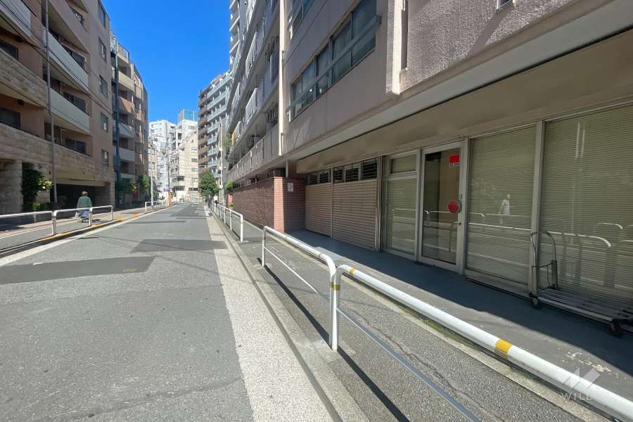 敷地西側の前面道路（南側から）