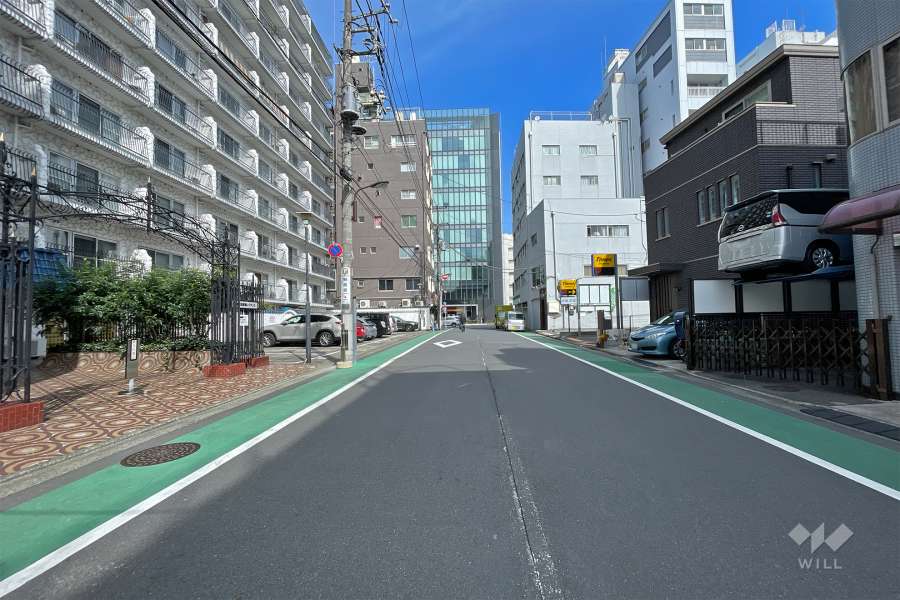 敷地東側の前面道路（南側から）