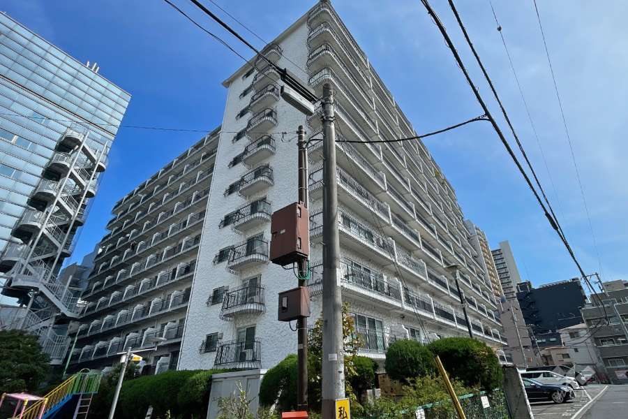 秀和目黒駅前レジデンスの外観（南西側から）