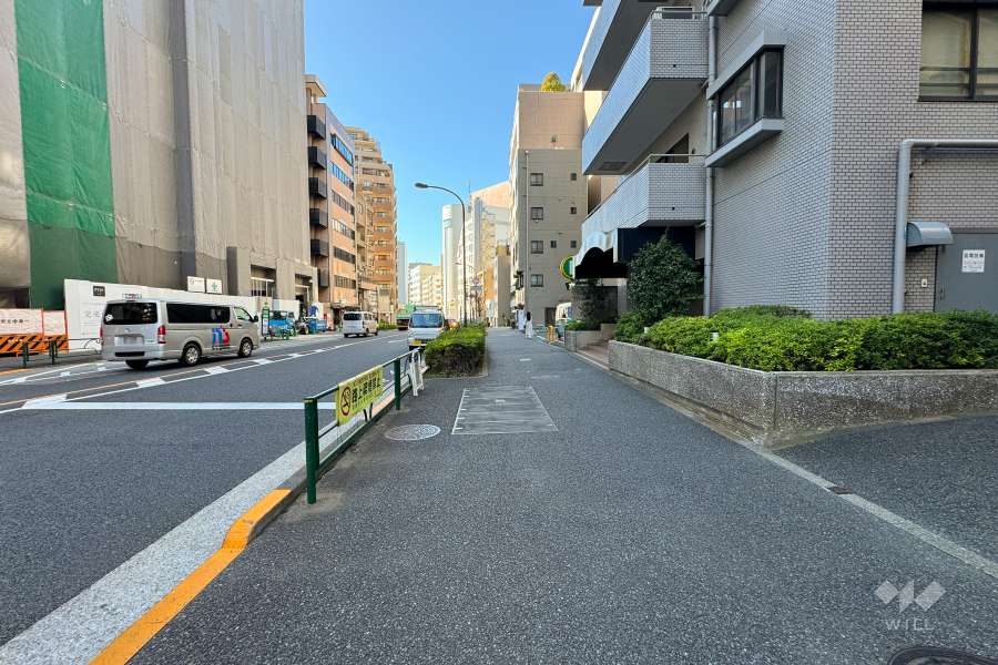 敷地の南側前面道路（東側から）