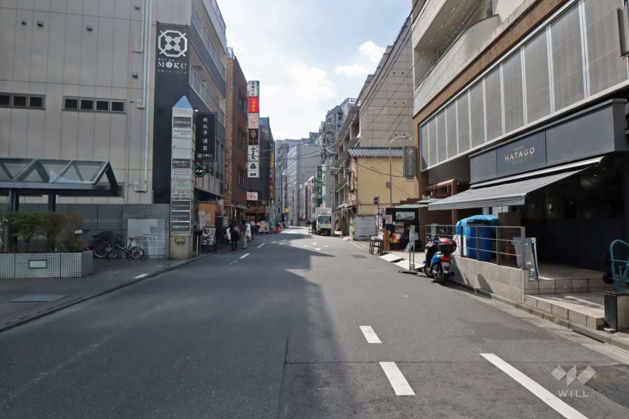 敷地東側の前面道路（北側から）