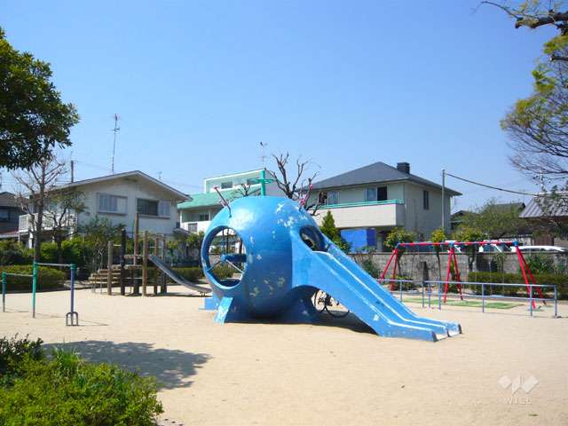 目の前に公園があります