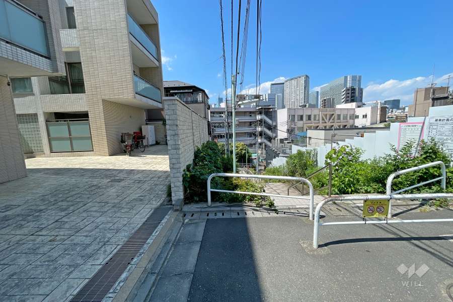 敷地東側の前面道路（南側から）