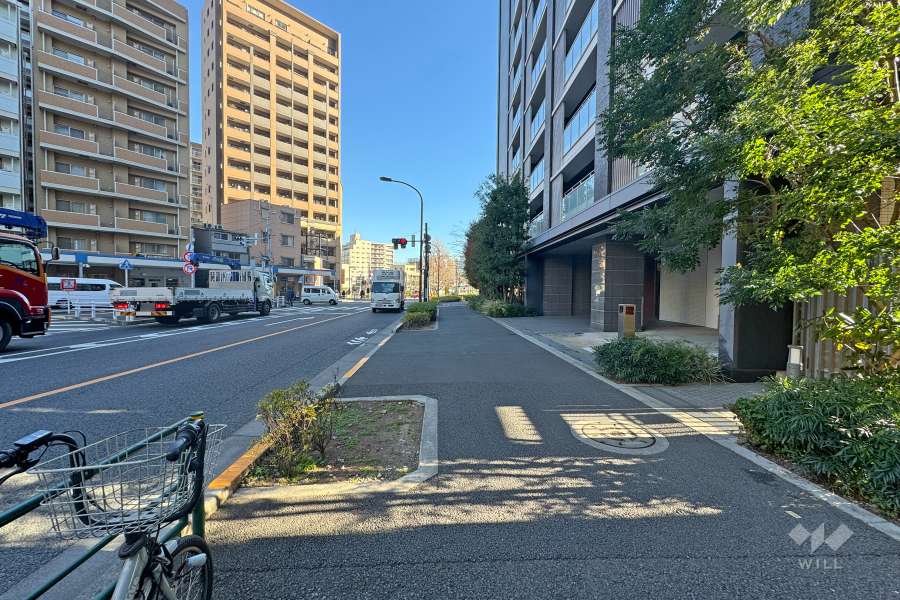 敷地北側の前面道路（西側から）