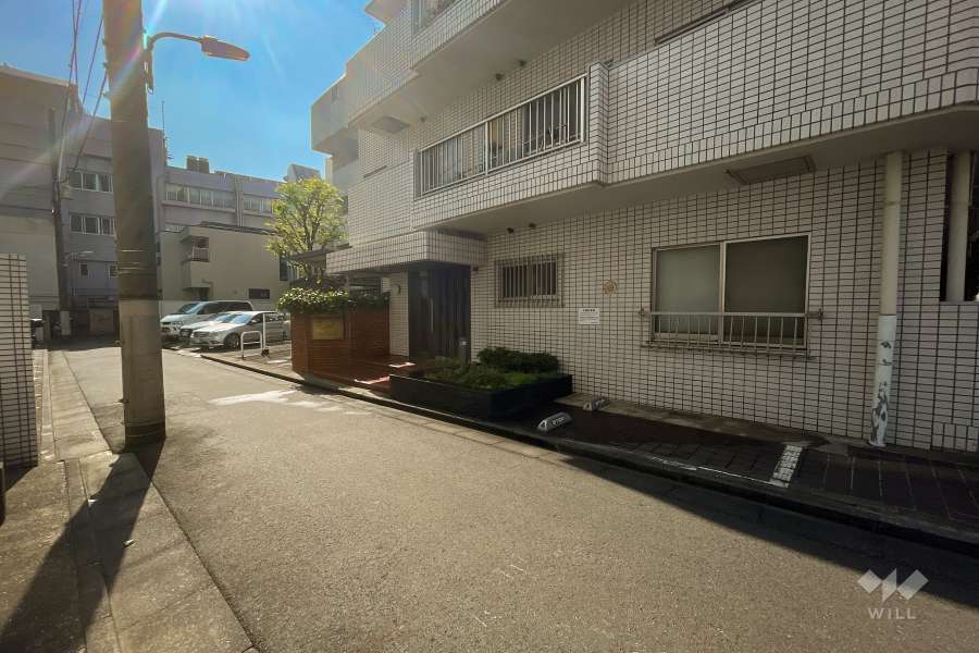 敷地北東側の前面道路（北西側から）