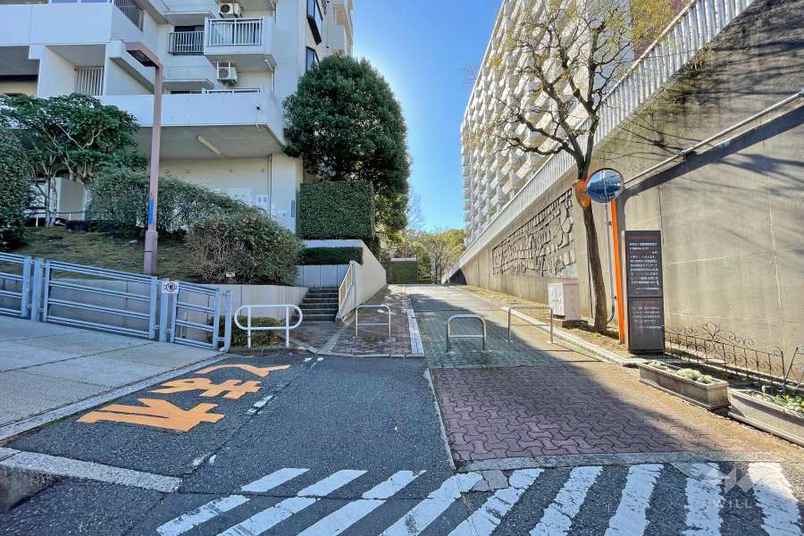 敷地西側の前面道路（北側から）