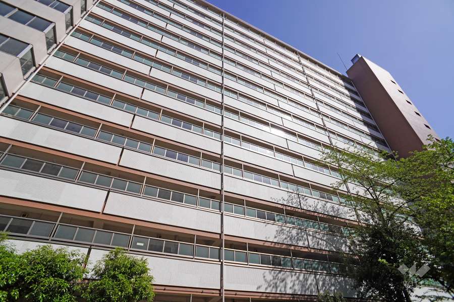大森駅前住宅２号棟の外観（北西側から）