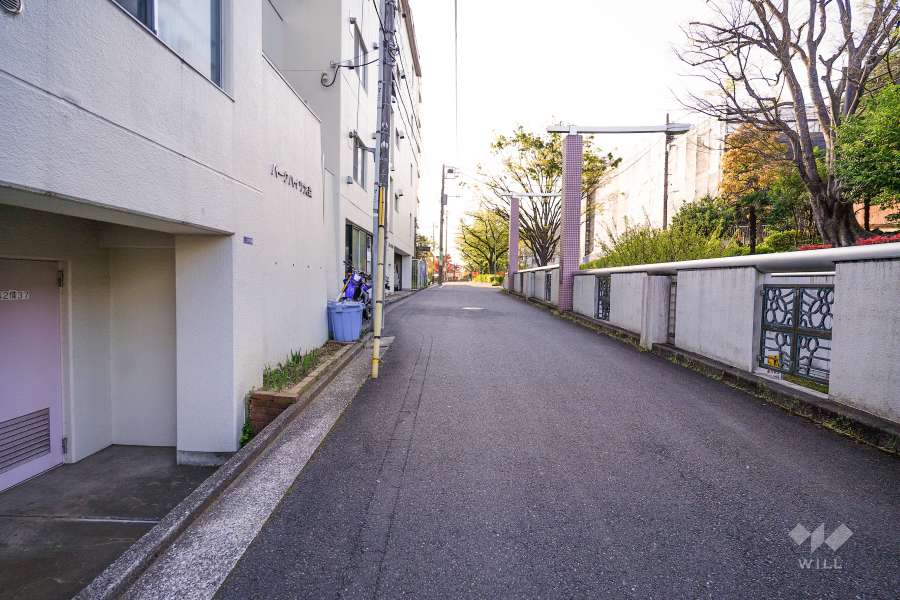 敷地北側の前面道路（東側から）