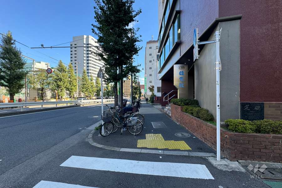 敷地北側の前面道路（西側から）