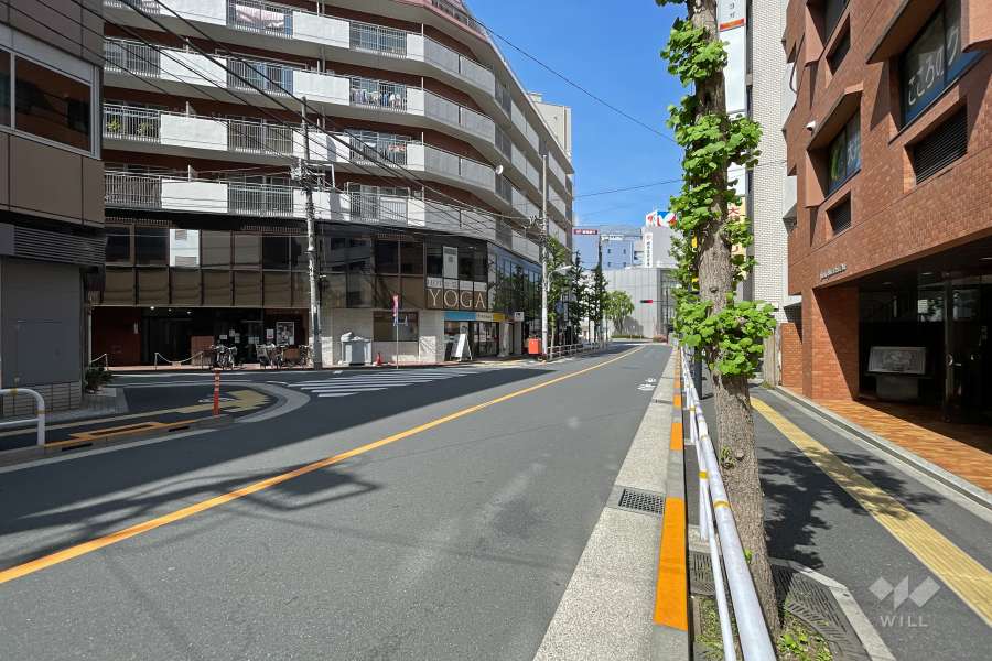 敷地西側の前面道路