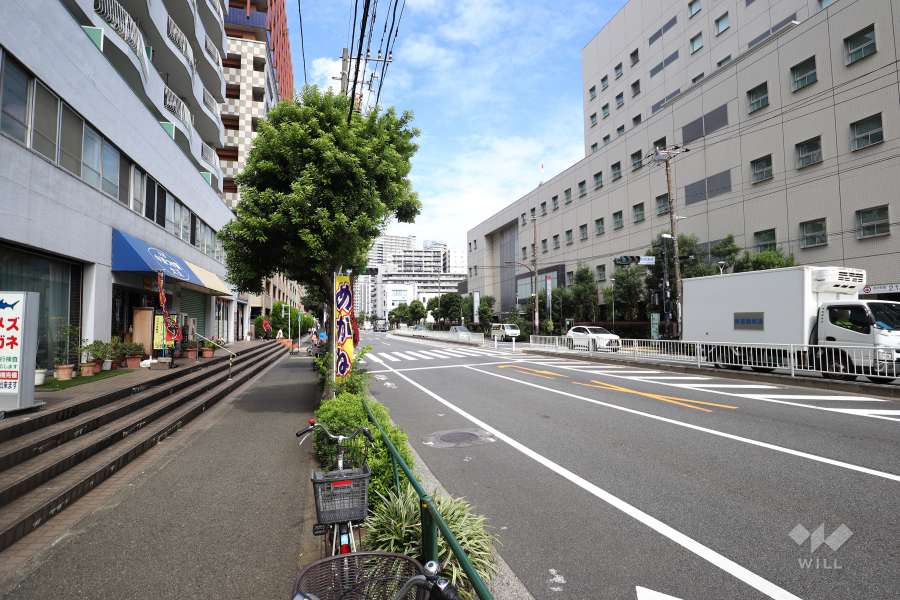 敷地東側の前面道路（南側から）