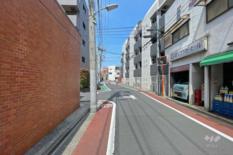 敷地北側の前面道路（東側から）