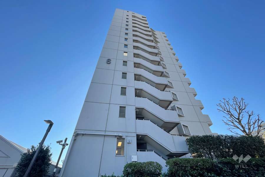 八潮ハイツ６号棟の外観（北側から）