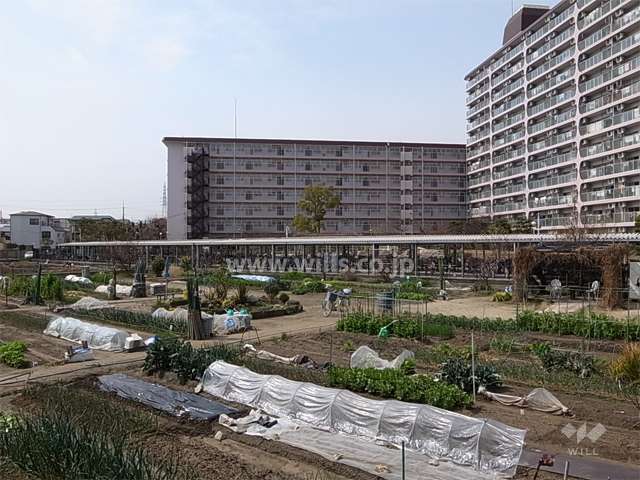 敷地の南側には田畑が広がっています。