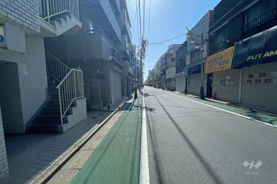 敷地南側の前面道路（西側から）