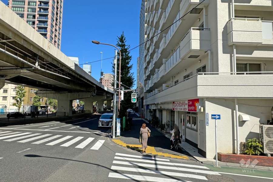 敷地西側の前面道路（南側から）
