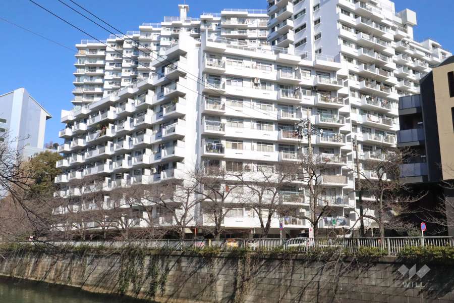 マンション雅叙苑5号棟の外観（南西側から）