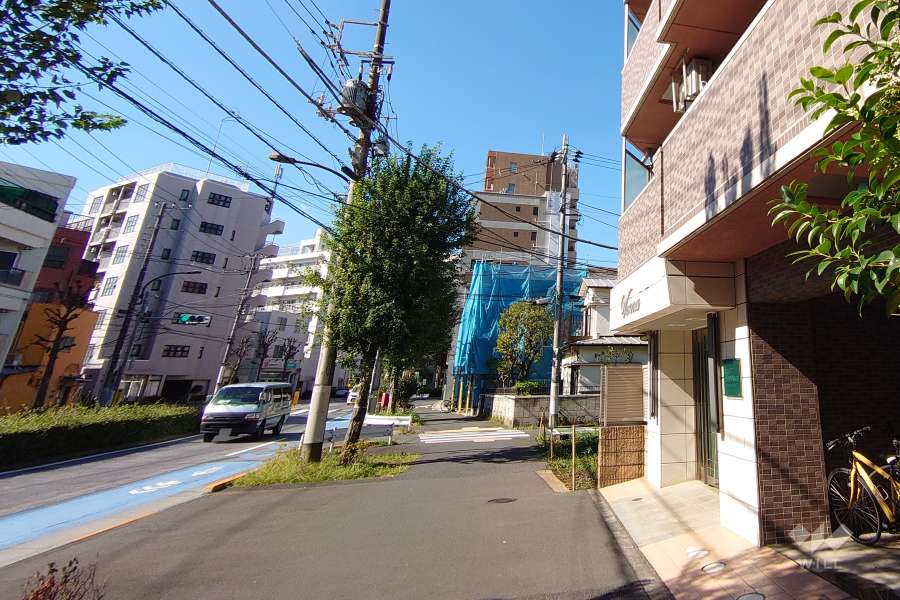 敷地の南側前面道路（東側から）