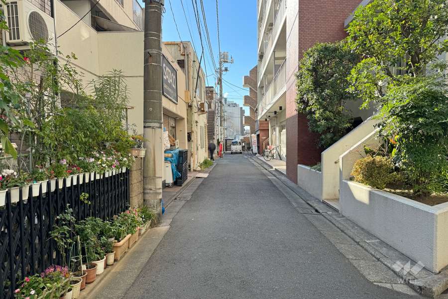 敷地東側の前面道路