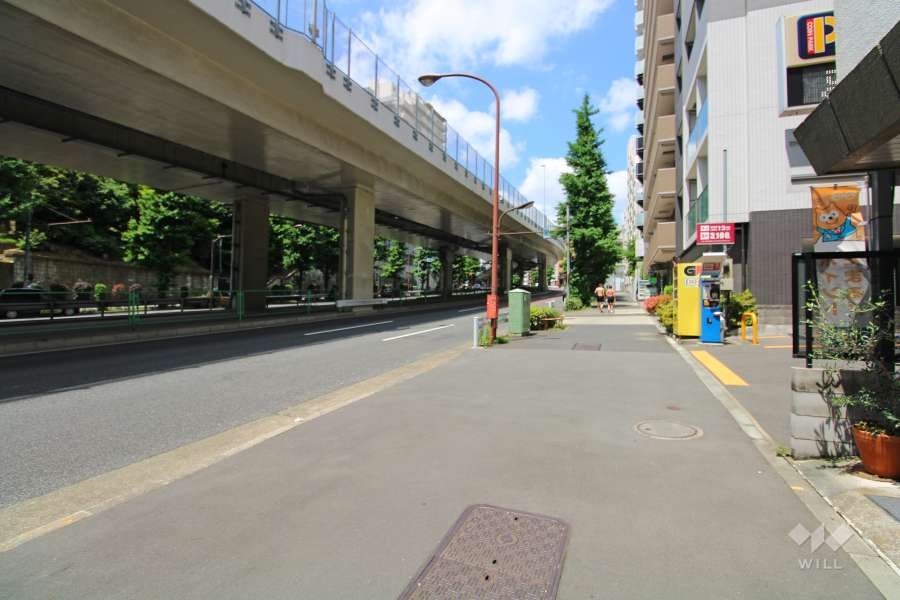 敷地西側の前面道路（南側から）