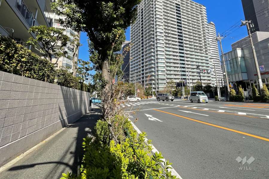 敷地東側の前面道路（南側から）