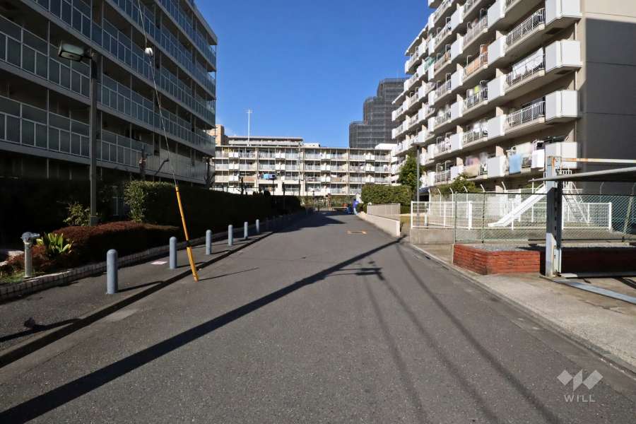 敷地西側の前面道路