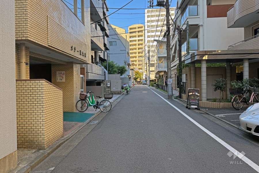 敷地の北側前面道路（東側から）