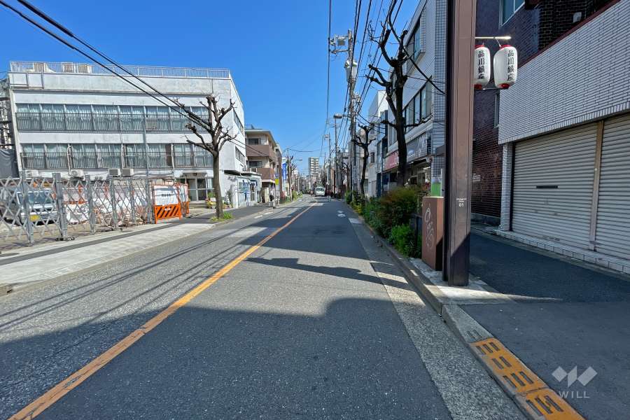 敷地西側の前面道路（南側から）