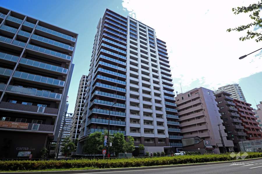 クレヴィアタワー目黒不動前の外観(南西側から)