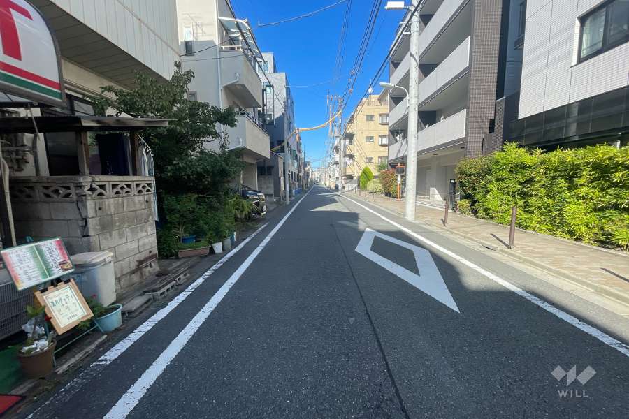 敷地西側の前面道路（南側から）