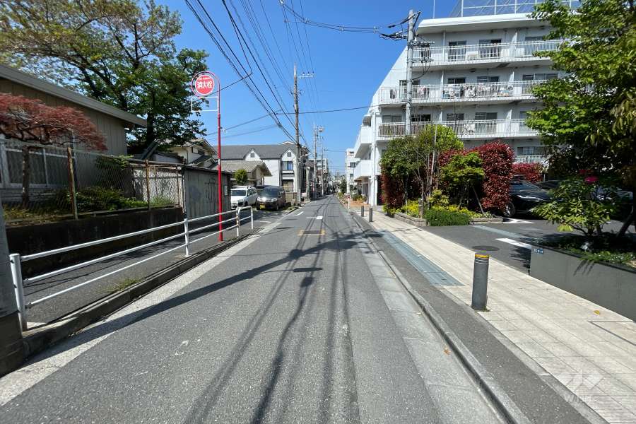 敷地西側の前面道路（南側から）