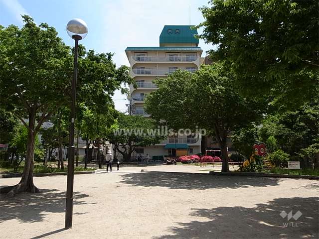 敷地の西側には公園があります。