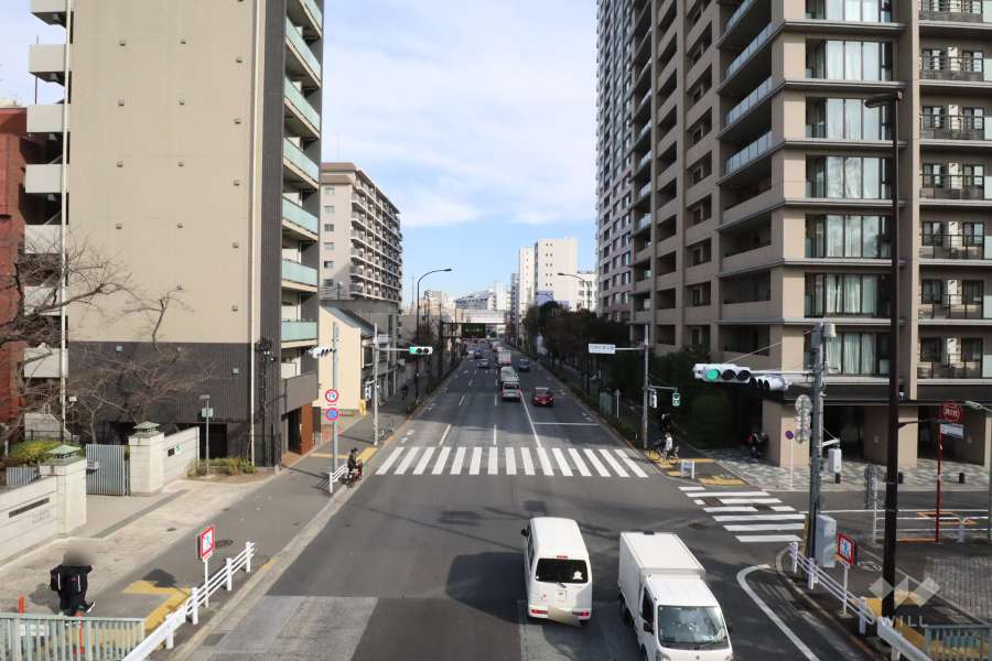 敷地南側の前面道路（西側から）