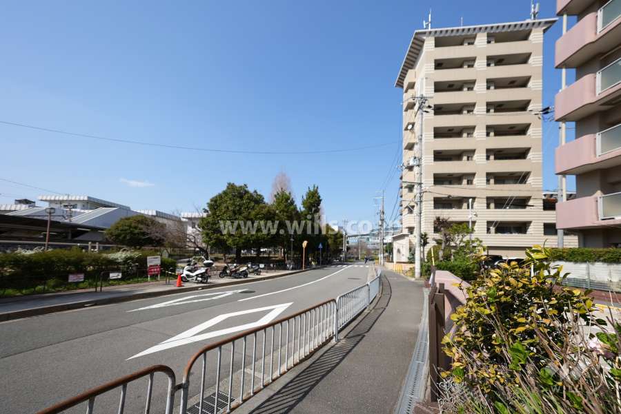 敷地西側の前面道路