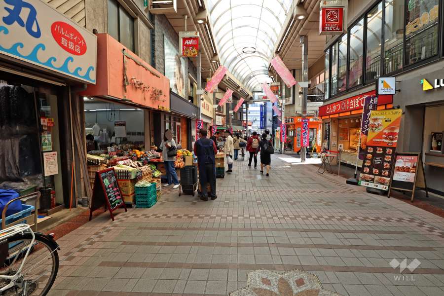 マンションは武蔵小山商店街パルムに面しています。