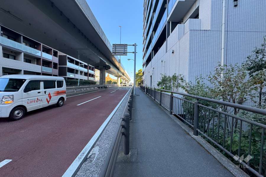 敷地北側の前面道路（西側から）